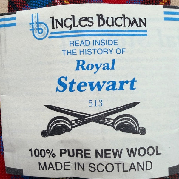 Ingles Buchan Men’s Red Wool Royal Stewart Plaid Necktie Scotland Traditional 3"