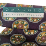 Omaggio By Robert Talbott Mens Purple Silk Floral Pattern Necktie Italy Design N