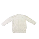 Alia Womens White Sweater With Metallic Gold Thread Pullover Style Sz S