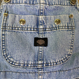 Harley-Davidson Womans Light Blue Denim Overalls Adjustable Straps Workwear Sz M