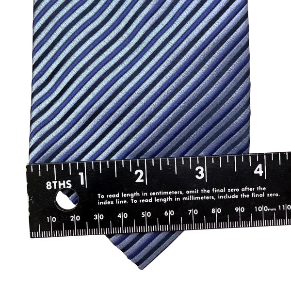 Banana Republic Mens Blue Striped 100% Silk Tie Made In Italy Elegant Neckwear