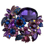 Ever Faith Womens Purple/Blue Rhinestone Floral Brooch Austria Crystals