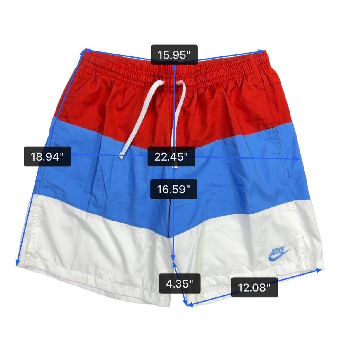 Nike Mens Colorblock Swim Shorts Red/Blue/White Size L
