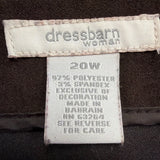 Dressbarn Womens Brown Knee Length Pencil Skirt With Buckle Size 20W  