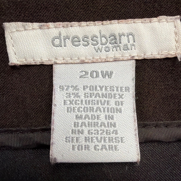 Dressbarn Womens Brown Knee Length Pencil Skirt With Buckle Size 20W  