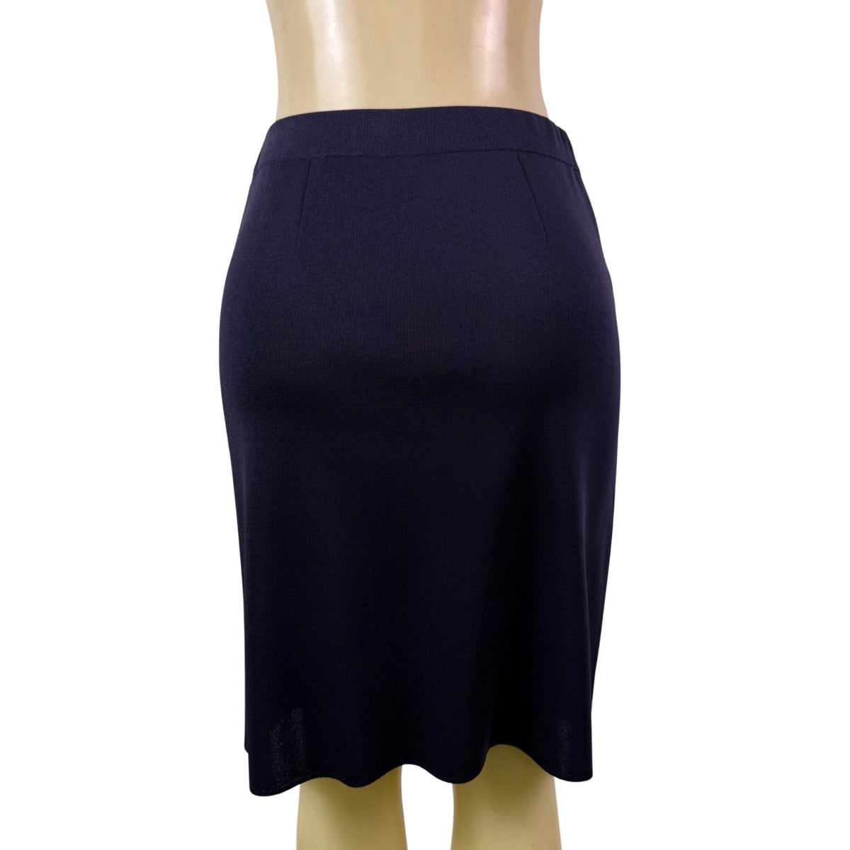 Exclusively Misook Women’s Navy Blue Acrylic Pencil Skirt Petite Stretch Size S