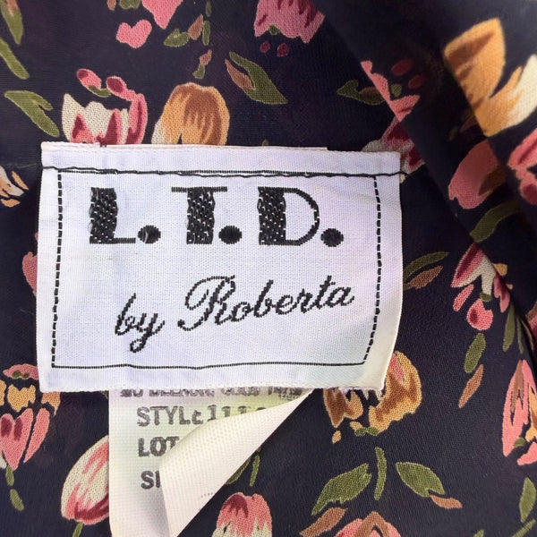 L.T.D. By Roberta Womens Black Floral Spaghetti Strap Maxi Dress Size 7-8