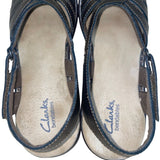 Clarks Women’s Bronze Leather Adhesive Strap Jewel Slingback Sandals Size 9.5M