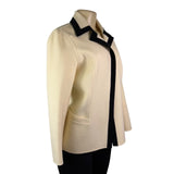 Dana Buchman Womens Cream & Black Blazer Petite Size 6