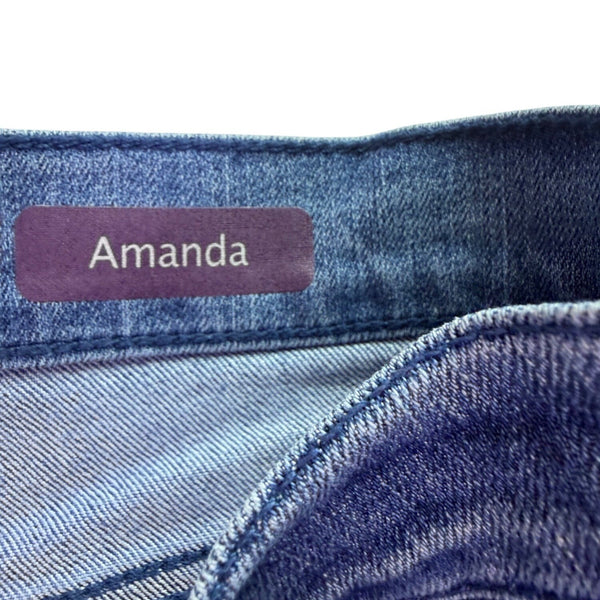 Gloria Vanderbilt Womens Blue Amanda Slimming Pull-On Denim Jeans Size 16