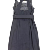Black Sleeveless Dress With Belted Waist Gold Buckle Design Womens Size 12