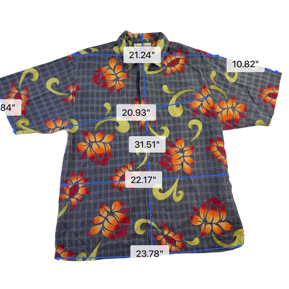 Tommy Bahama Mens Multicolor Silk Floral Hawaiian Shirt Casual Button-Down Sz M