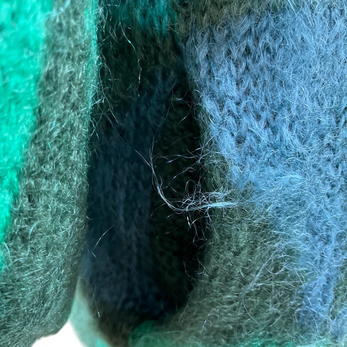 Vitage Mohair Green Geometric Mohair Blend Button-Up Cardigan Sweater Women’s