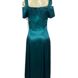 Scott McClintock Womens Teal Satin Short Sleeve Dress W/ Embellishment Size 8 Ne