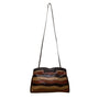 Vintage Saks Fifth Avenue Women’s Brown Multicolor Embossed Leather Shoulder Bag