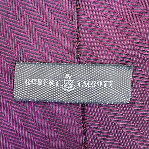 Robert Talbott Mens Purple Silk Tie Herringbone Pattern Handcrafted In USA Class