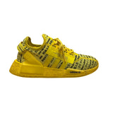 Adidas Yellow Text Print Comfort Primeknit Sport NMD R1 Sneakers Size 5