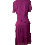 Lulus Women's Magenta Short Sleeve Wrapped Dress Sz M - NWT