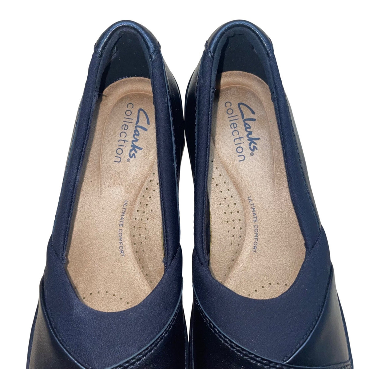 Clarks Ultimate Women’s Black Leather Cora Charm Slip-On Flats Shoes Size 7.5 M