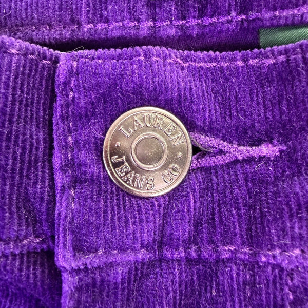 Lauren Ralph Lauren Purple Corduroy Womens Classic Straight Jeans Size 12