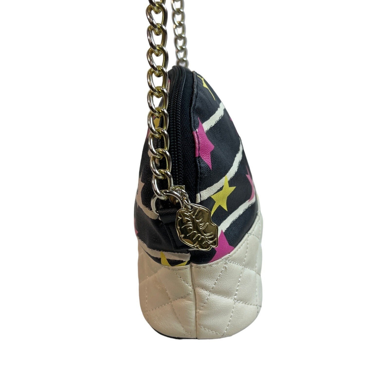 Luv Betsey Women's Black and White Star Art Crossbody Purse Bag Sz S
