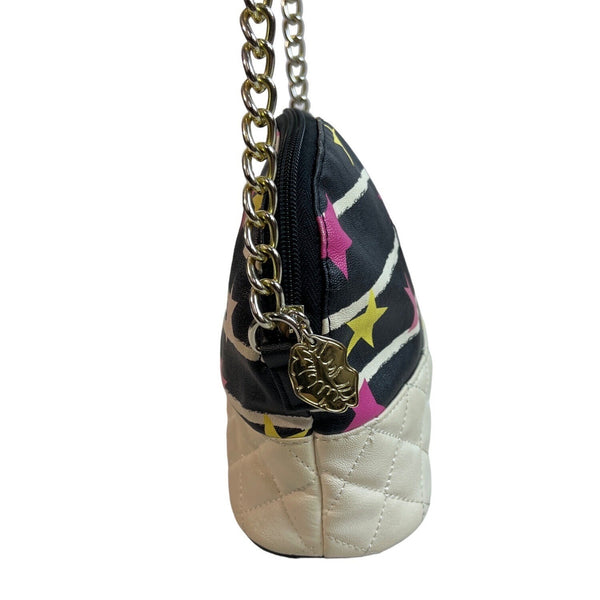 Luv Betsey Women's Black and White Star Art Crossbody Purse Bag Sz S