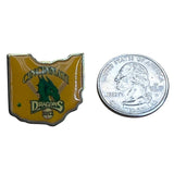 Cincinnati Dragons 2012 Baseball Lapel Pin In Ohio Shape Green Dragon Design