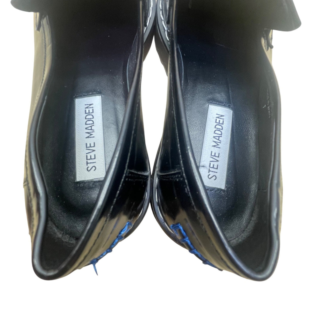 Steve Madden Women’s Black & Blue Stitching Platform Shelton Loafers Size 7