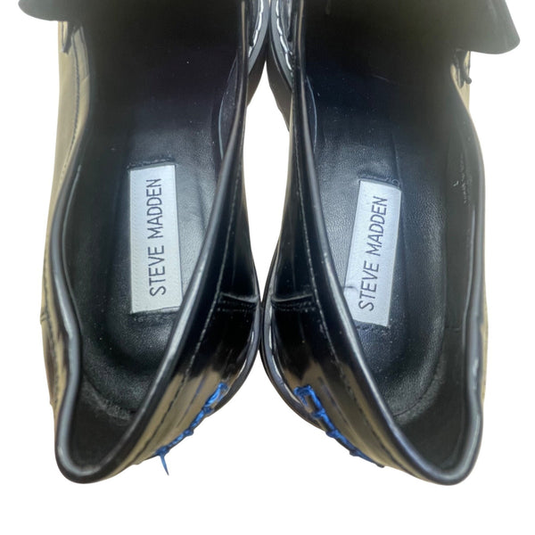 Steve Madden Women’s Black & Blue Stitching Platform Shelton Loafers Size 7