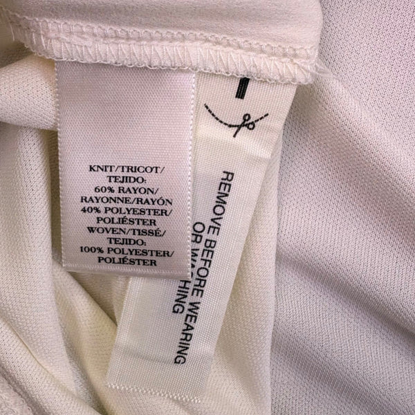 Ann Taylor Womens White Ruffle Detail Sleeveless Blouse Size L