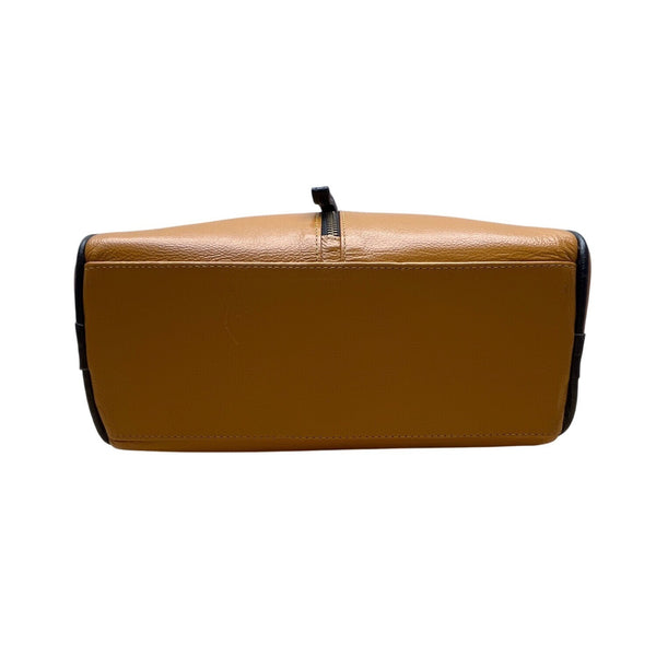 Absolutti Camel Brown & Black Faux Leather & Gold Zipper Crossbody Camera Bag