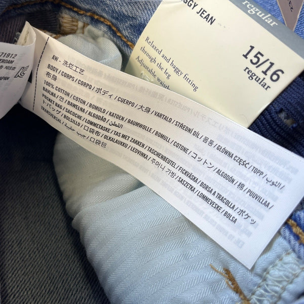 Abercrombie Kids Medium Wash Baggy Jeans Szize 15/16 Regular - New