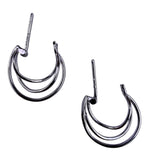 Sterling Silver Tone Womens Multi-Hoop 925 Earrings Lightweight Stylish Jewelry