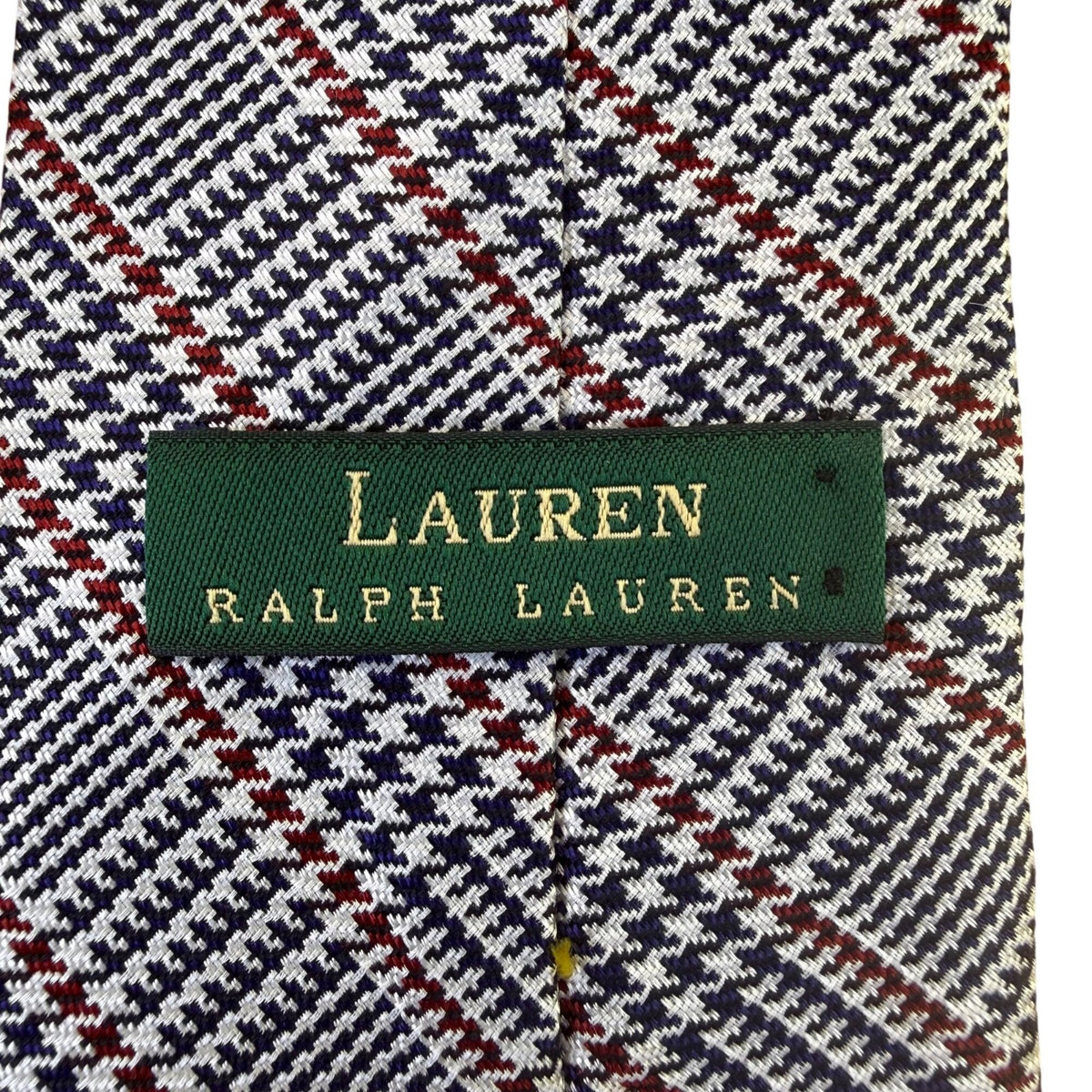 Lauren Ralph Lauren Mens Navy Cotton Blend Plaid Hand Finished Tie 3.5" Wide Cla