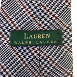 Lauren Ralph Lauren Mens Navy Cotton Blend Plaid Hand Finished Tie 3.5