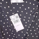 MNG Womens Black Polka Dot Wrap Dress Stylish Lightweight Size M