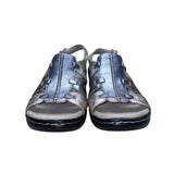 Clarks Women’s Metallic Silver Leather Lexi Marigold Q Sandals Size 7.5