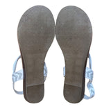 Daisy Fuentes Women’s White Embellished Strap Comfortable Flat Sandals Size 9M