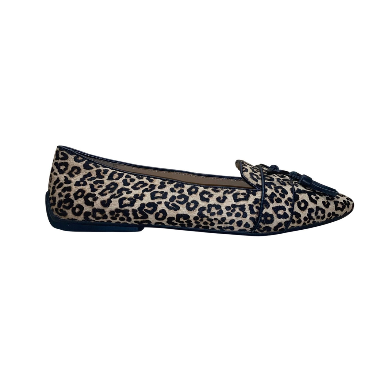 Talbots Women’s Leopard Print Calf Hair Tasseled Francesca Driving Flats Sz 6.5M
