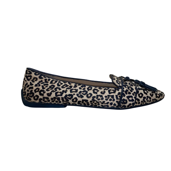 Talbots Women’s Leopard Print Calf Hair Tasseled Francesca Driving Flats Sz 6.5M