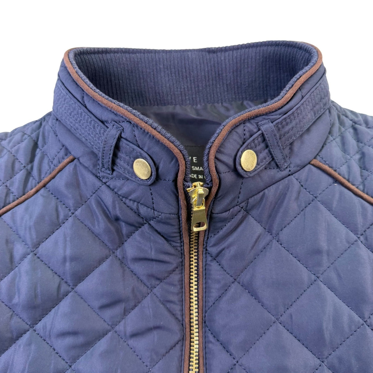 Love Tree Womens Navy Quilted Sleeveless Zip-Up Vest Size S