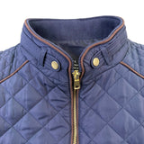 Love Tree Womens Navy Quilted Sleeveless Zip-Up Vest Size S