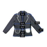 Donna Rae Womens Black Cotton Blend Jacket Textured Trim Single Button Size 10