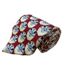 Jos A Bank Mens Red Silk Geometric Patterned Tie Corporate Collection Accessory