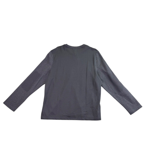 Calvin Klein Mens Medium Grey Cotton V-Neck Liquid Rib Long Sleeve Sweater Sz XL