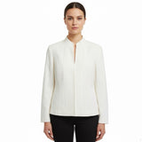 Chicos Womens Ivory Braxton Blazer Mandarin Collar Lightweight Size 2