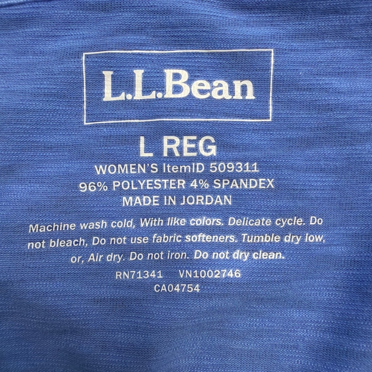 L.L.Bean Womens Blue 3/4 Sleeve Split Neck Top Size L Regular