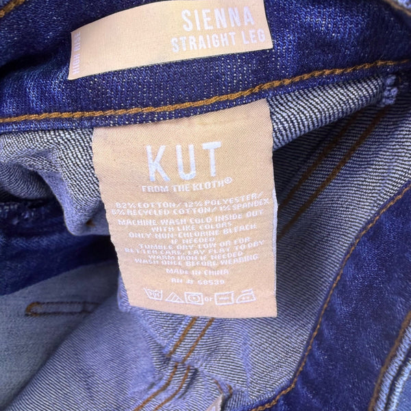 Kut From The Kloth Womens Blue Denim Sienna Straight Leg Jeans Sz 00P
