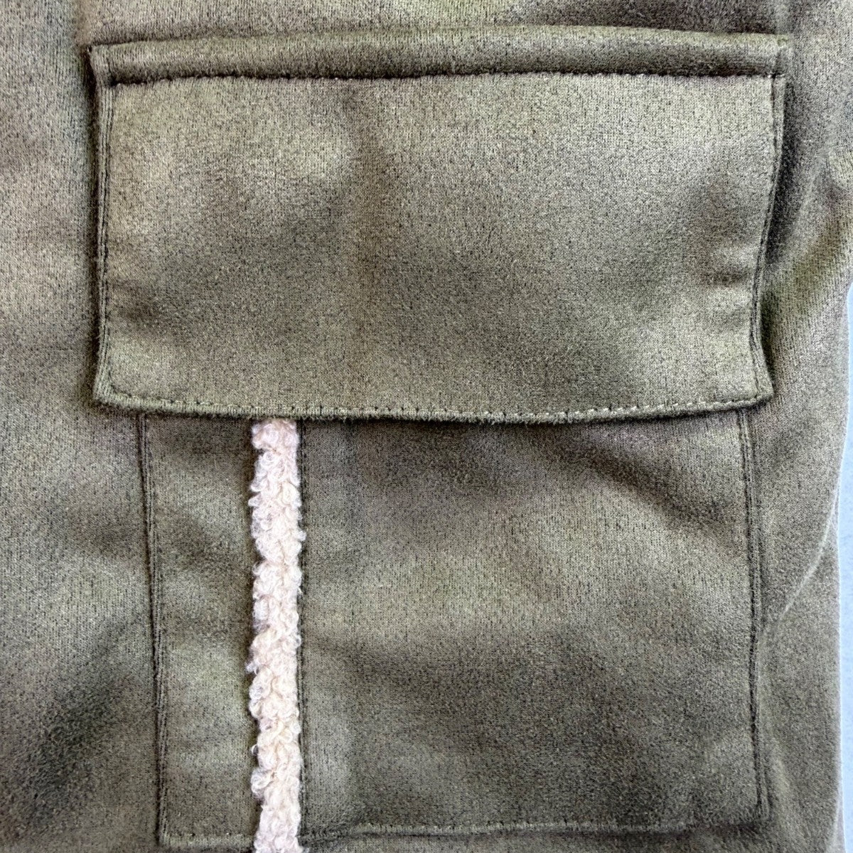 Carhartt Women’s Olive Green Sherpa-Lined Jacket Button Front Dual Pockets Sz XL