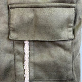 Carhartt Women’s Olive Green Sherpa-Lined Jacket Button Front Dual Pockets Sz XL